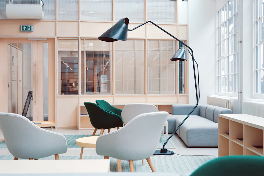 Retail showroom interior with an elegant product display and strong brand presence