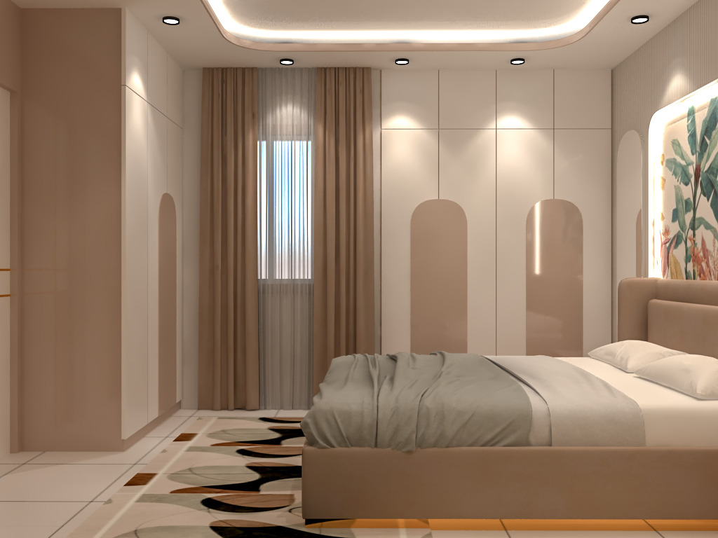 A fully designed and immaculately styled primary bedroom